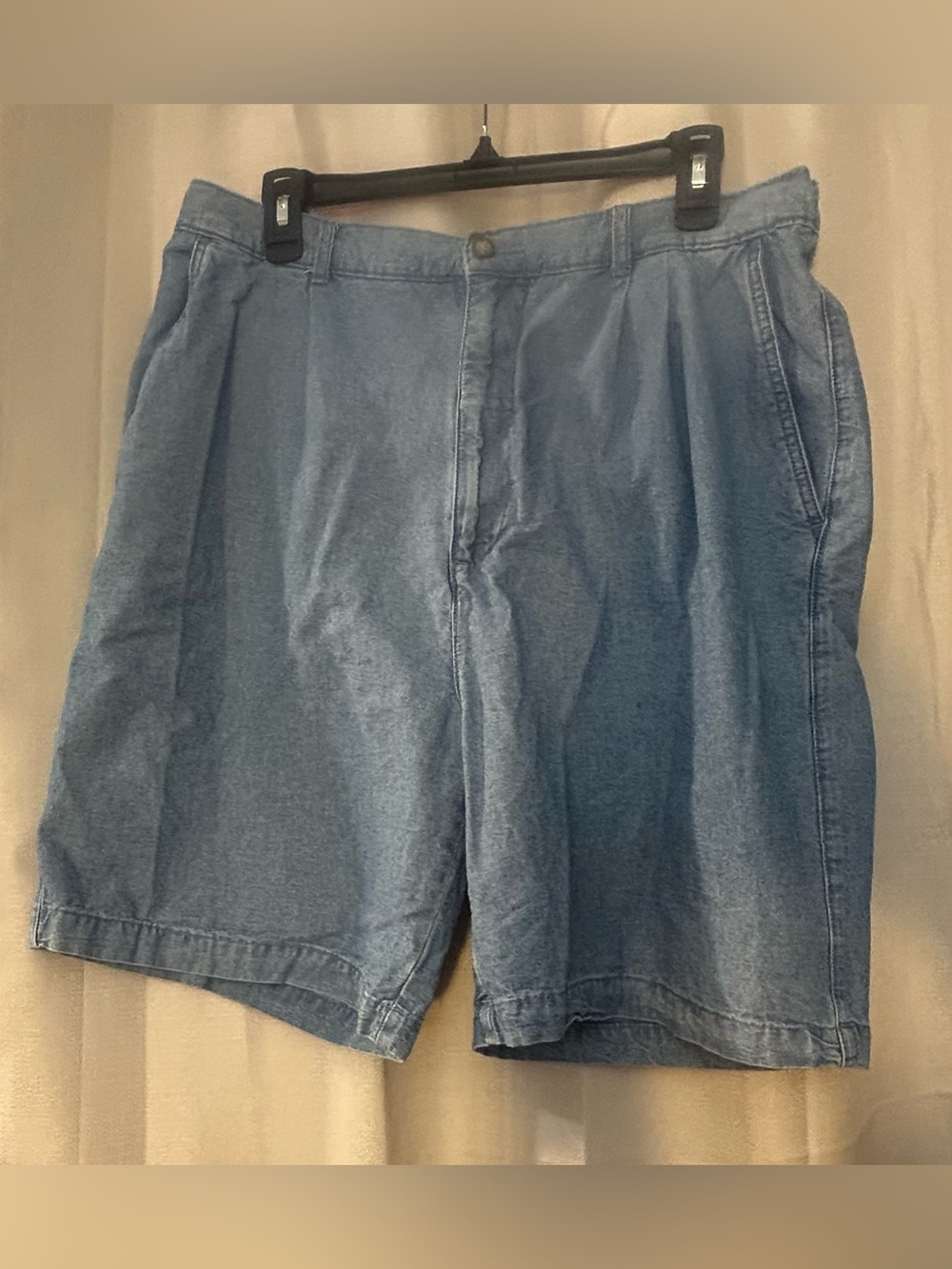 Vintage Puritan Pleated Denim Chambray Shorts Men's 38
